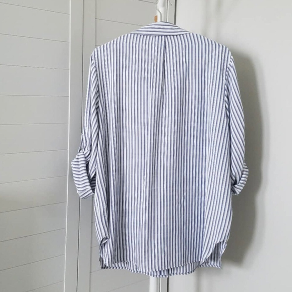 Max Studio Stripe Button Down Shirt - Picture 5 of 5